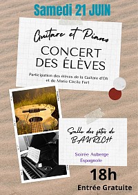 concert élèves guitare piano baurech